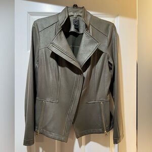 Clara Sunwoo Liquid Leather Jacket Olive (size Medium)